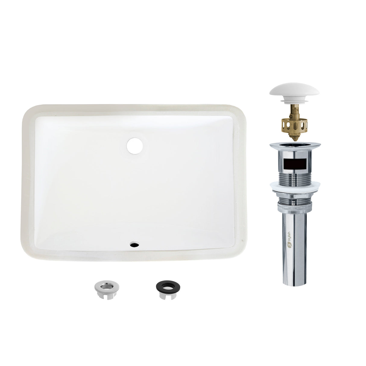 2125 W X 145 D Porcelain Rectangular Undermount Bathroom Sink With Pop Up Drain
