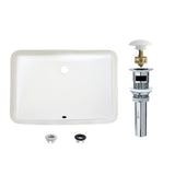 2125 W X 145 D Porcelain Rectangular Undermount Bathroom Sink With Pop Up Drain