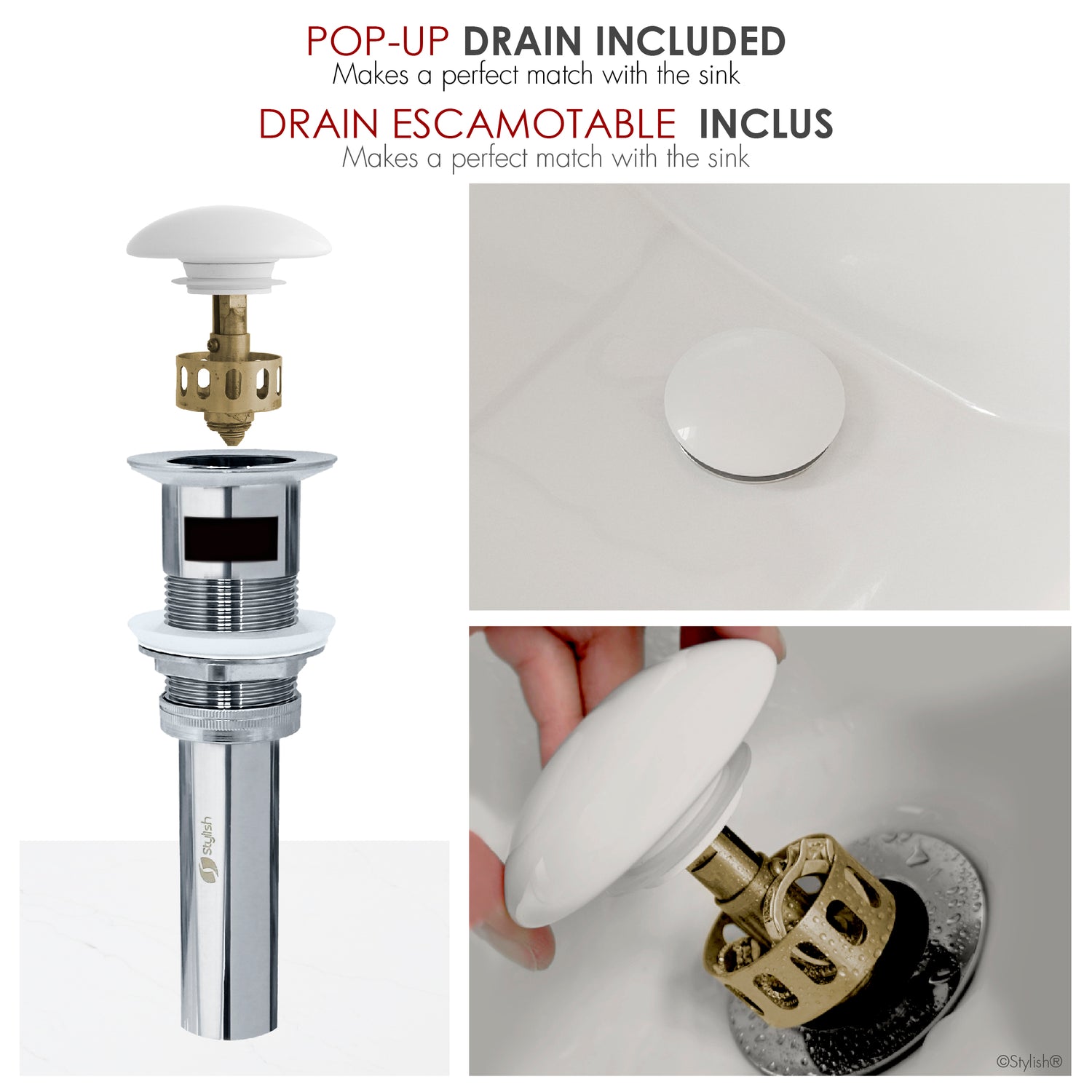 21.25" W x 14.5" D Porcelain Rectangular Undermount Bathroom Sink with Pop up Drain
