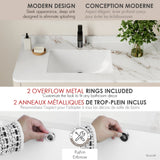 21.25" W x 14.5" D Porcelain Rectangular Undermount Bathroom Sink with Pop up Drain