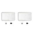 18" W x 12" D Porcelain Rectangular Undermount Bathroom Sink Set of 2