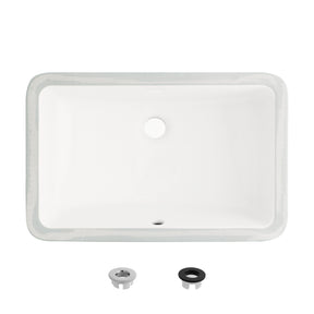 18" W x 12" D Porcelain Rectangular Undermount Bathroom Sink