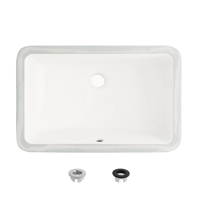 18" W x 12" D Porcelain Rectangular Undermount Bathroom Sink