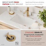 18" W x 12" D Porcelain Rectangular Undermount Bathroom Sink Set of 2