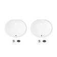 19.5" W x 16" D Porcelain Oval Undermount Bathroom Sink Set of 2