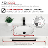 19.5" W x 16" D Porcelain Oval Undermount Bathroom Sink Set of 2