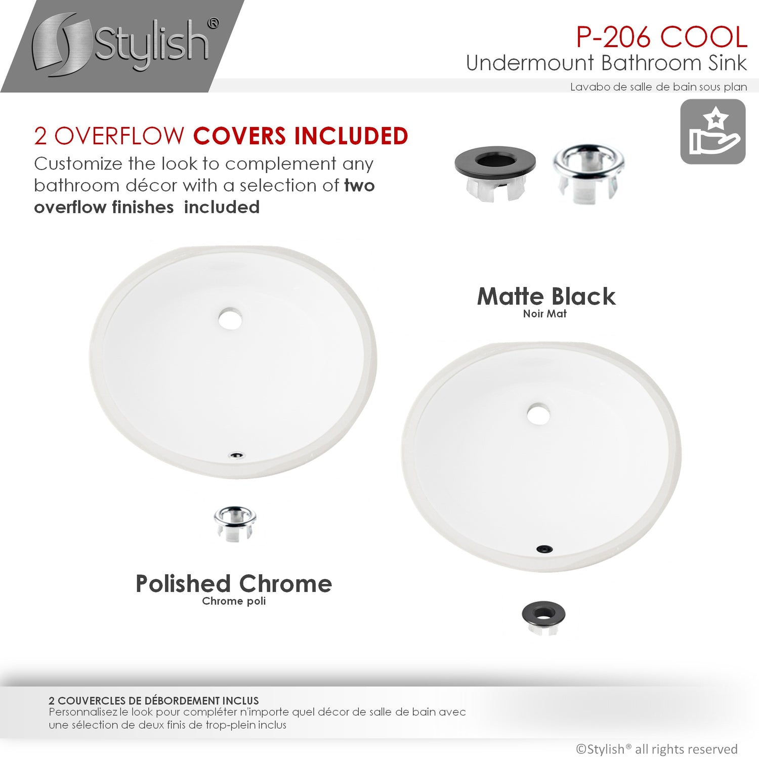 19.5" W x 16" D Porcelain Oval Undermount Bathroom Sink Set of 2
