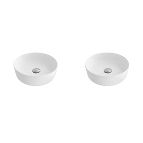 14.12" W Porcelain Round Vessel Sink Set of 2