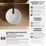 14.12" W Porcelain Round Vessel Sink