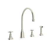 Georgian Era Two Handle Kitchen Faucet With Side Spray