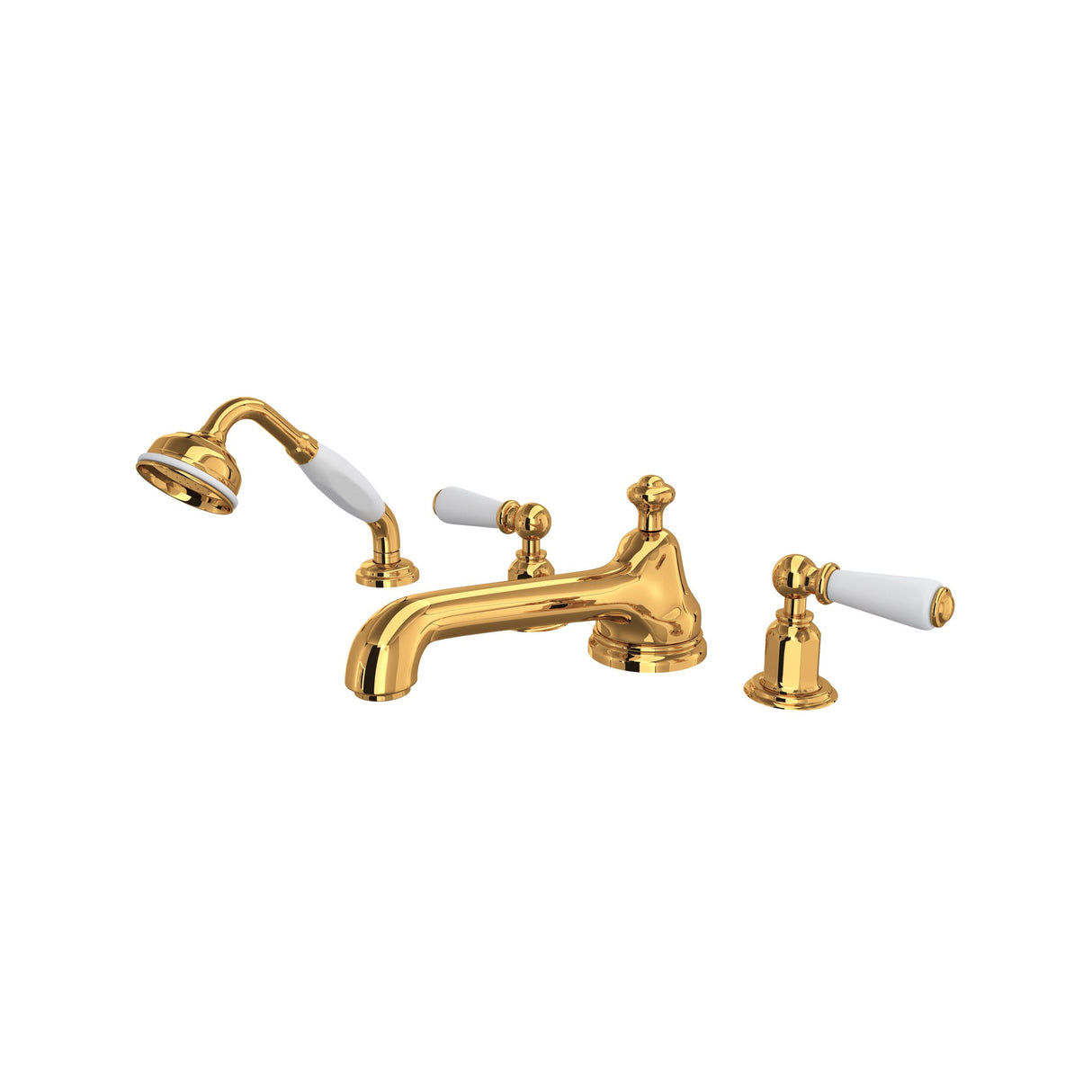 Edwardian 4-Hole Deck-mount Tub Filler With Low Spout