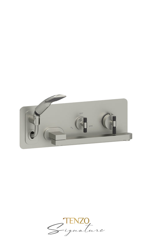 Wall mount tub faucet with swivel spout Bellacio-C brushed gold