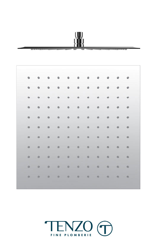 Shwr head square 25x25cm [10in] stainless steel 2mm