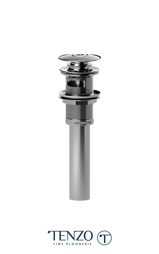 Push pop-up drain with oveflow round
