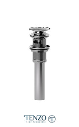 Push pop-up drain with oveflow round