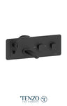 Wall mount tub faucet with retractable hose Delano