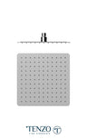 Shwr head square with round corners30x30cm [12"] stainless steel 2mm