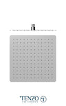Shwr head square with round corners 40x40cm [16in] stainless steel 2mm