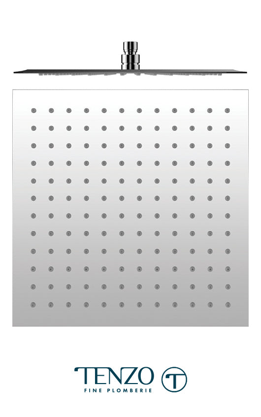 Shwr head square 40x40cm [16in] stainless steel 2mm