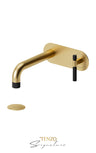 Wall mount lavatory faucet with (W/O overflow) drain Bellacio-F brushed gold