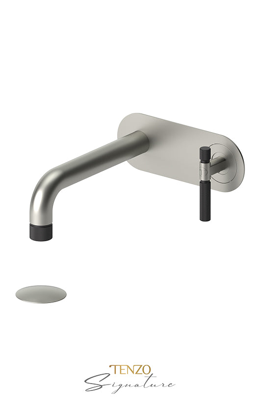 Wall mount lavatory faucet with (W/O overflow) drain Bellacio-F brushed gold