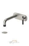 Wall mount lavatory faucet with (W/O overflow) drain Bellacio-F brushed gold