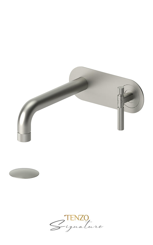 Wall mount lavatory faucet with (W/O overflow) drain Bellacio-F brushed gold