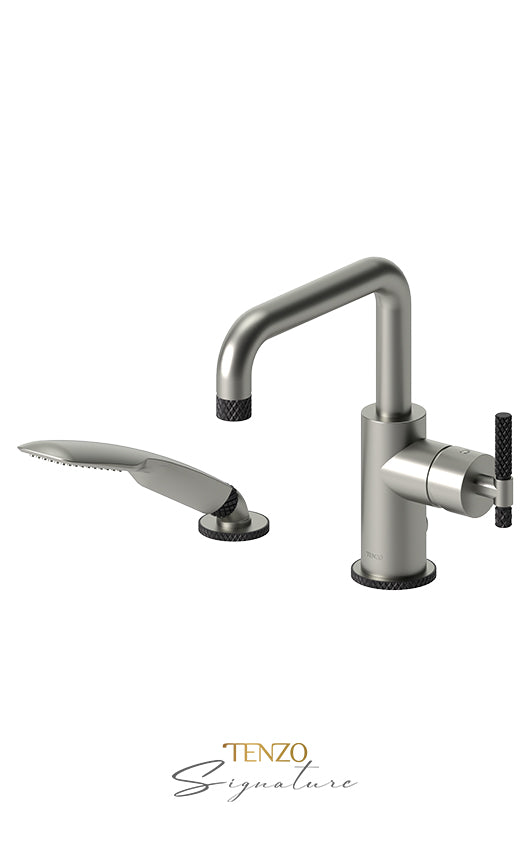 Deck mount 2 pcs tub filler Bellacio-C brushed gold