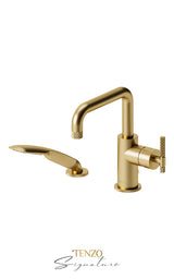 Deck mount 2 pcs tub filler Bellacio-C brushed gold