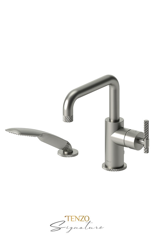 Deck mount 2 pcs tub filler Bellacio-C brushed gold