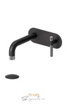 Wall mount lavatory faucet with (overflow) drain Bellacio-C brushed gold