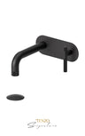 Wall mount lavatory faucet with (overflow) drain Bellacio-C brushed gold