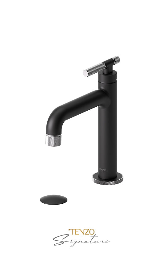 Single hole lavatory faucet with (overflow) drain Bellacio-F brushed gold