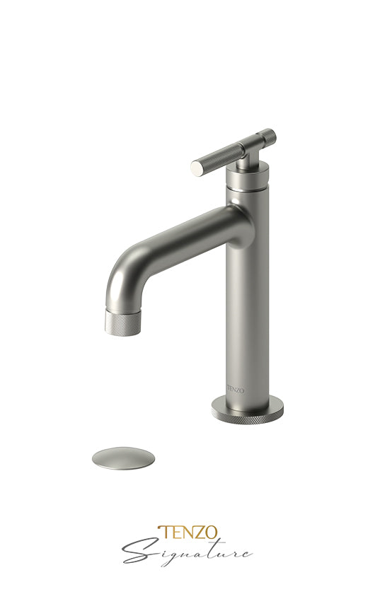 Single hole lavatory faucet with (overflow) drain Bellacio-F brushed gold