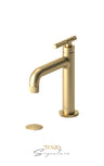 Single hole lavatory faucet with (W/O overflow) drain Bellacio-F brushed gold