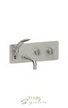 Wall mount tub faucet with retractable hose Bellacio-C brushed gold