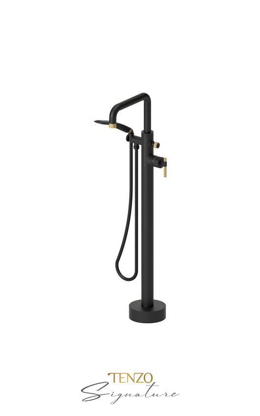 Floor mount tub filler Bellacio-C brushed gold