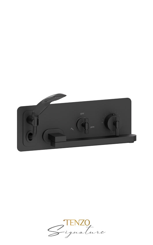 Wall mount tub faucet with swivel spout Bellacio-F brushed gold