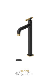 Tall single lavatory faucet with (W/O overflow) drain Bellacio-F brushed gold