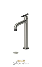 Tall single lavatory faucet with (overflow) drain Bellacio-F brushed gold