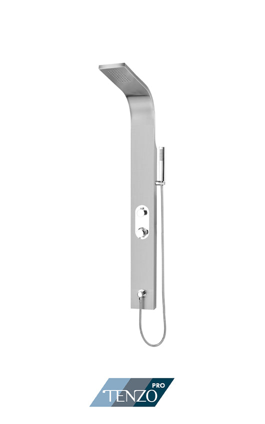 Evolo stainless steel shower column — 3 jets, pressure balanced / diverter
