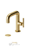 Single hole lavatory faucet with (W/O overflow) drain Bellacio-C brushed gold