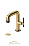 Single hole lavatory faucet with (W/O overflow) drain Bellacio-C brushed gold