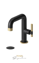 Single hole lavatory faucet with (overflow) drain Bellacio-C brushed gold