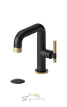 Single hole lavatory faucet with (overflow) drain Bellacio-C brushed gold