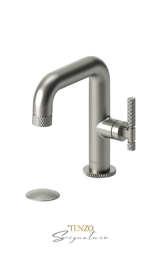 Single hole lavatory faucet with (overflow) drain Bellacio-C brushed gold