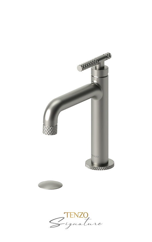 Single hole lavatory faucet with (W/O overflow) drain Bellacio-C brushed gold