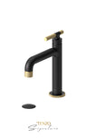 Single hole lavatory faucet with (overflow) drain Bellacio-C brushed gold