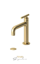 Single hole lavatory faucet with (overflow) drain Bellacio-C brushed gold