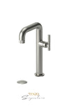 Tall single lavatory faucet with (overflow) drain Bellacio-F brushed gold